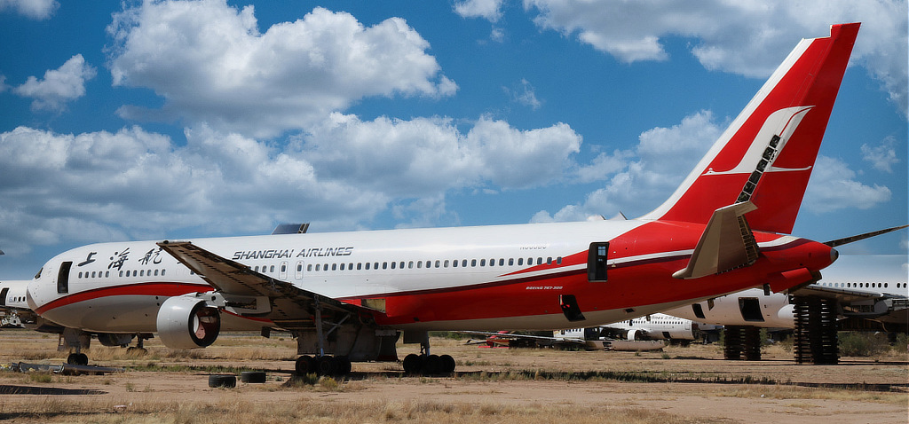 Shanghai Airlines Boeing 767-300 registration N885BC, at the Pinal Airpark in Arizona